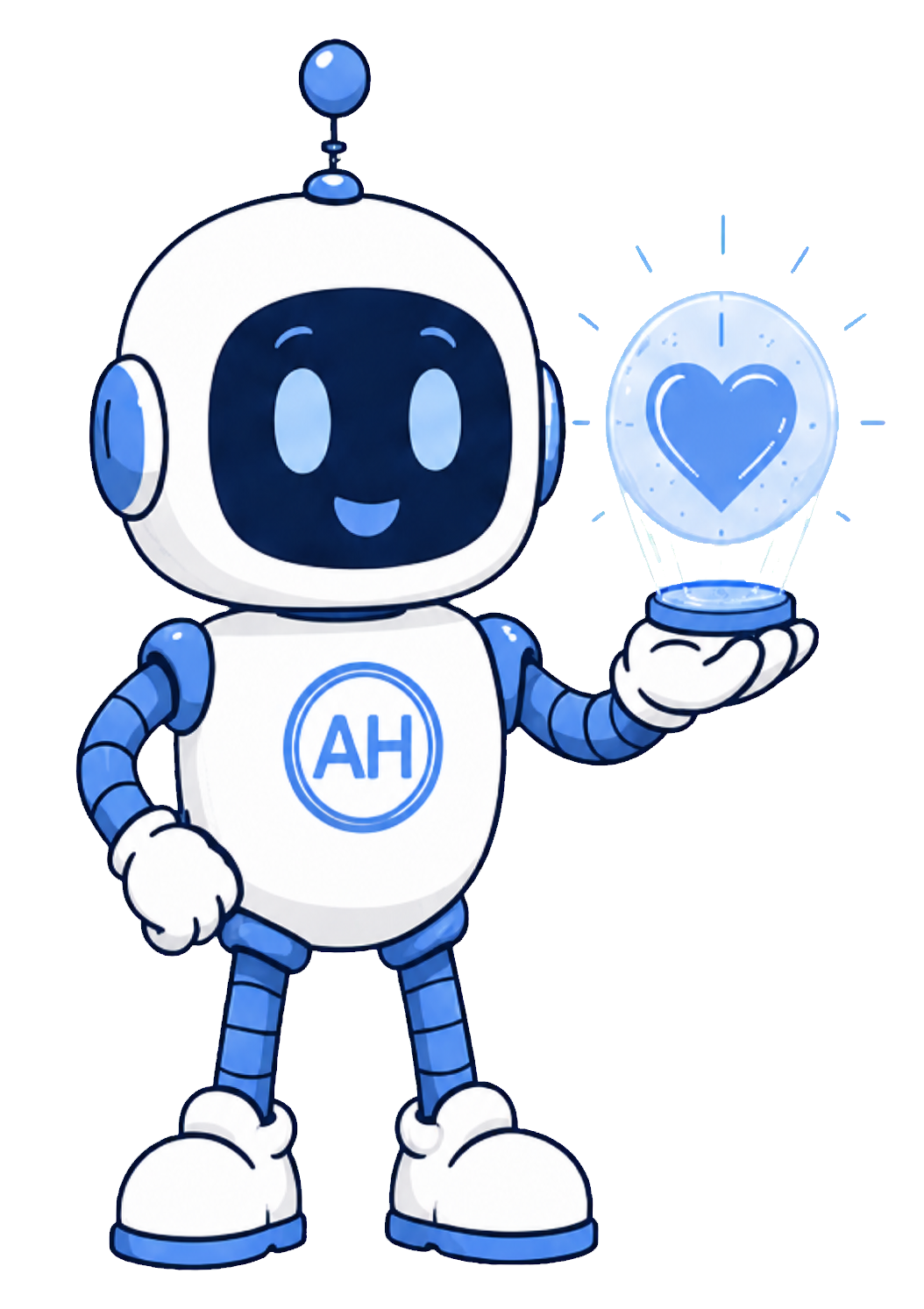 Otto presenting a glowing heart insight