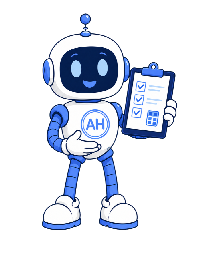 Otto holding a health-planning checklist